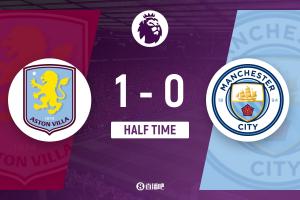 半場-曼城暫0-1維拉 哈蘭德失單刀卡什破門布恩迪亞傷退