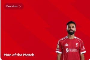 斬獲進球！薩拉赫當選利物浦2-3布倫特福德球迷票選最佳球員