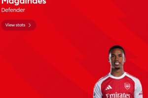 6次解圍，英超官方：加布里埃爾當(dāng)選阿森納1-0水晶宮全場(chǎng)最佳