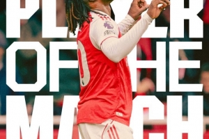 面對舊主打進制勝球，官方：埃澤當選阿森納1-0水晶宮隊內(nèi)最佳