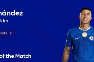 破門鎖定勝局，英超官方：恩佐當選切爾西2-0伯恩利全場最佳