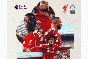 利物浦發(fā)布對陣森林海報：范戴克、薩拉赫、伊薩克、加克波出鏡