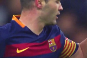 巴薩經(jīng)典式配合！伊涅斯塔一蹴而就的抽射